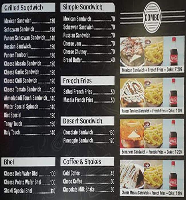 Shakti The Sandwich Shop Menu Zomato