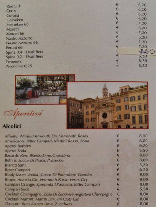 Menu di Caffè Farnese 