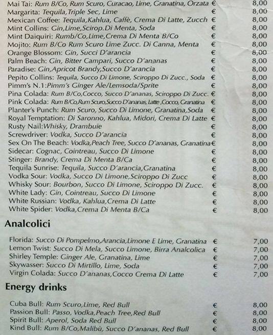 Menu di Caffè Farnese 