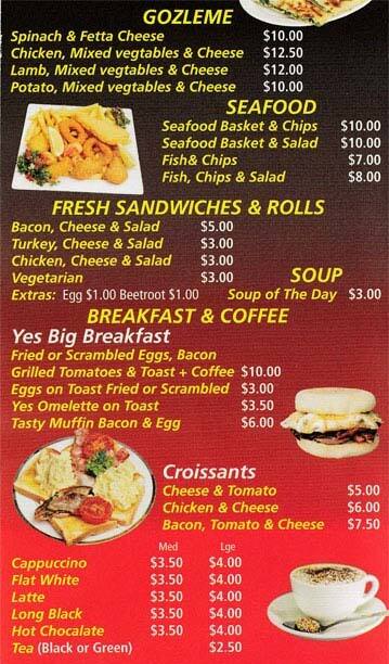 Menu at Yes Kebab restaurant, Kewdale