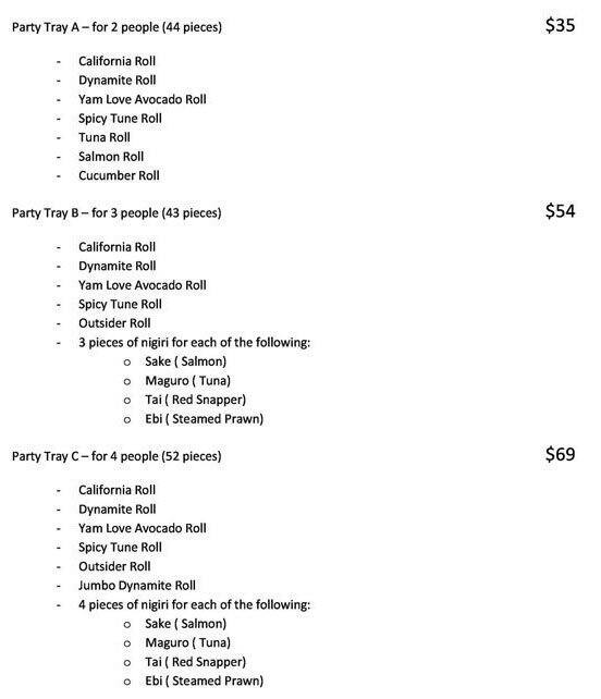 Red Ember menu