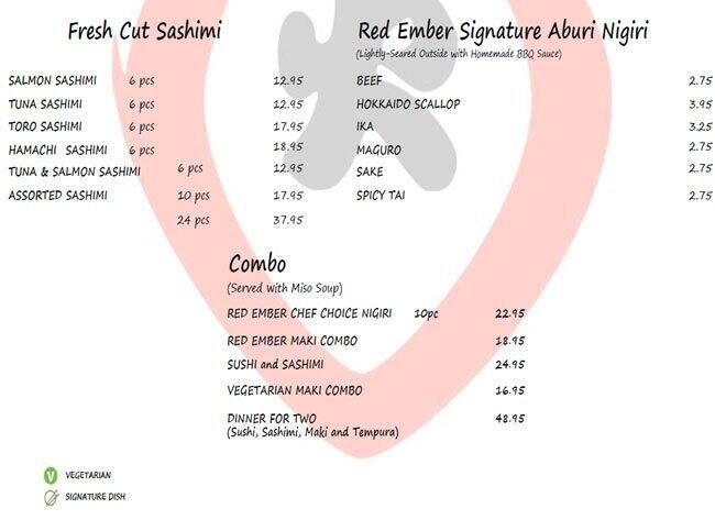 Red Ember menu