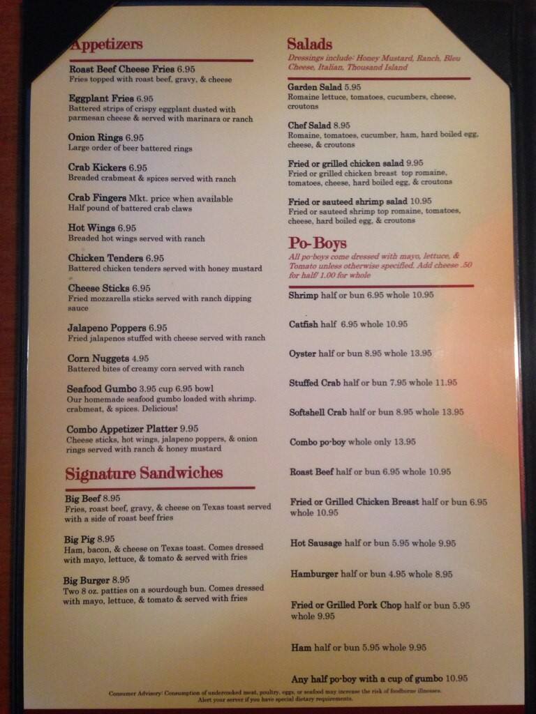 S B Sports Bar Menu Menu For S B Sports Bar Waveland Gulfport