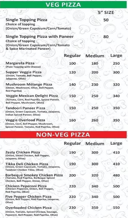 Valerio's menu deals