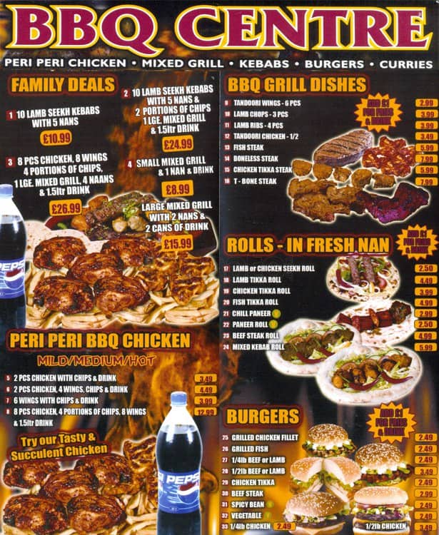 Menu at BBQ Centre, London