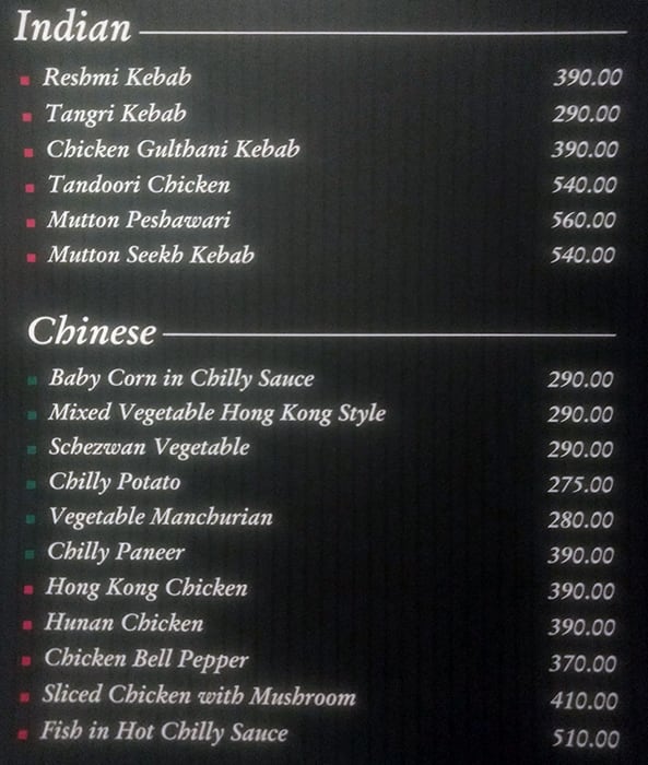 Opal Inn- Restaurant in Nungambakkam, Chennai menu