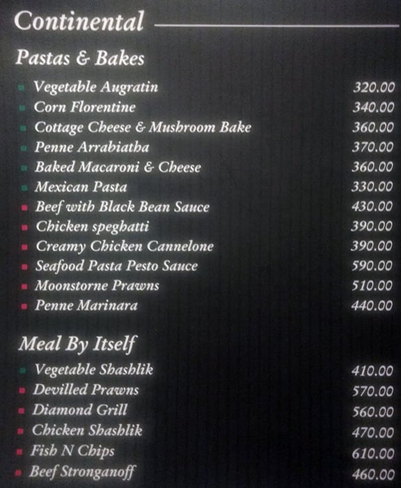 Opal Inn- Restaurant in Nungambakkam, Chennai menu