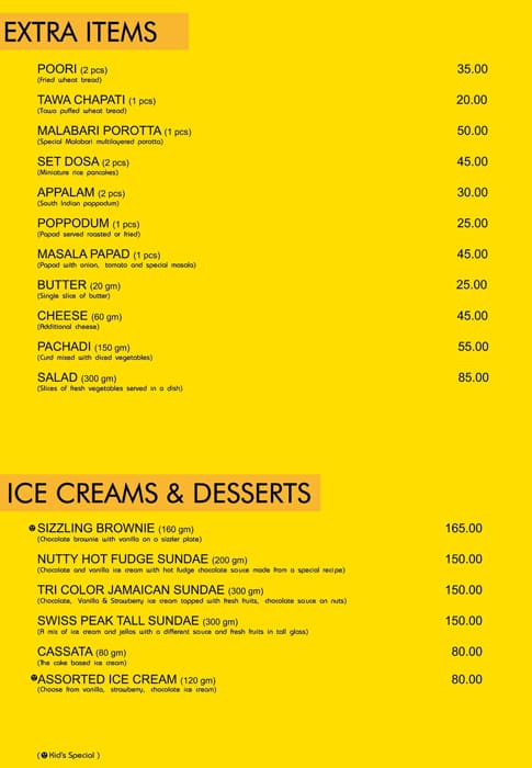 Sankalp Restaurant & Sam's Pizza Quick Pick menu