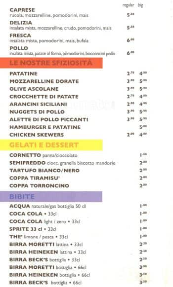 Menu di Pizza Vuoi 