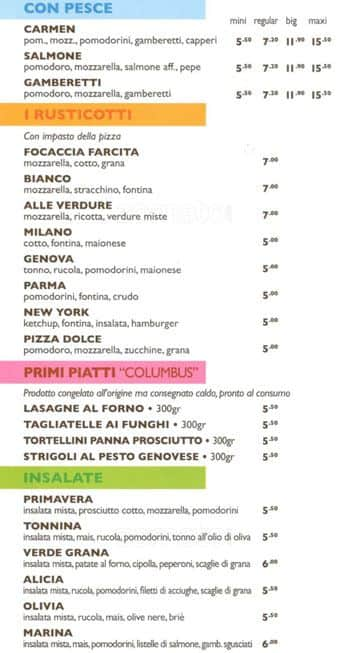 Menu di Pizza Vuoi 