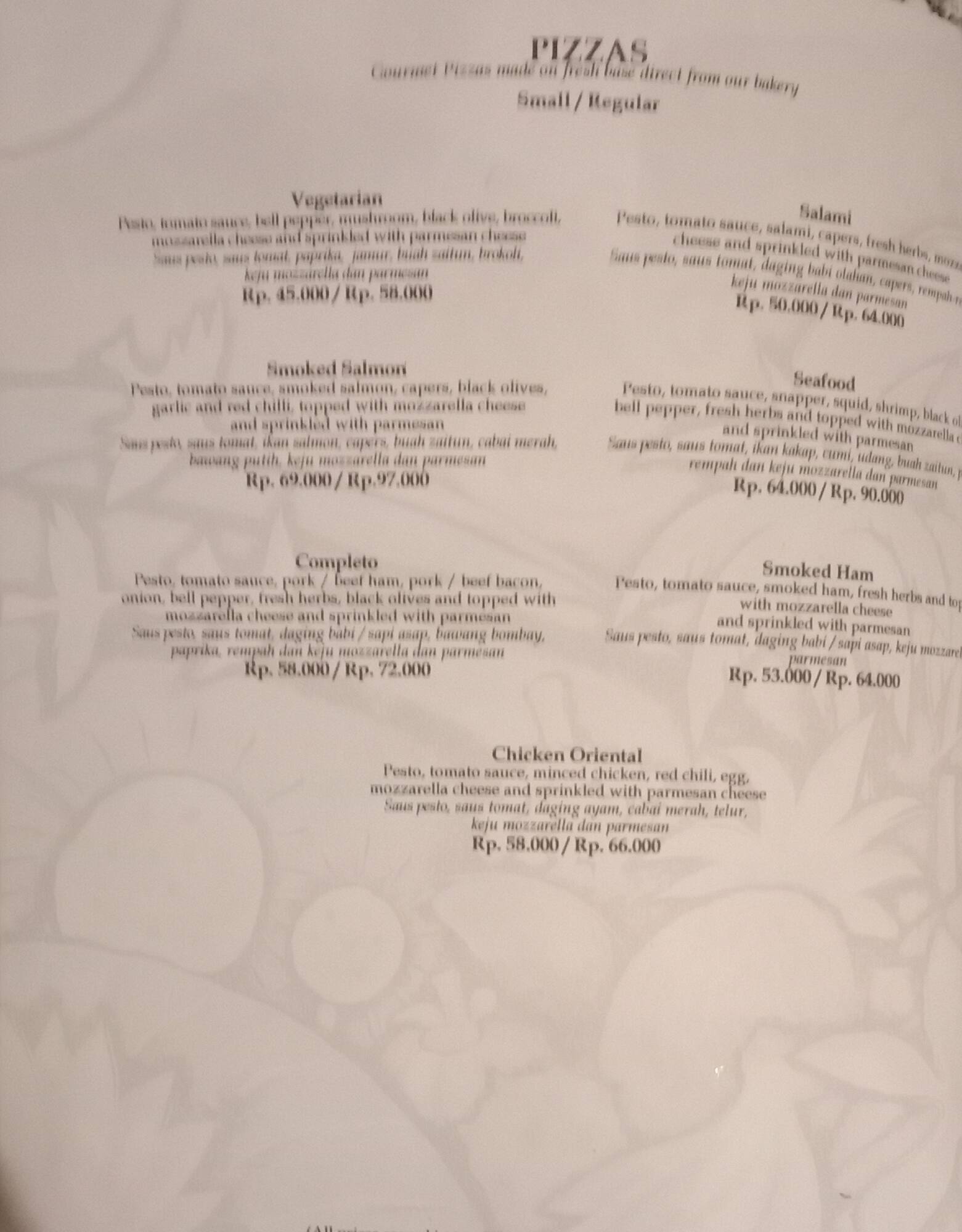 Seminyak Square menu