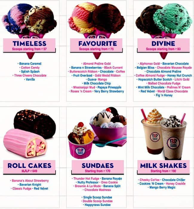Baskin Robbins Menu, Menu for Baskin Robbins, Model Colony, Pune Zomato