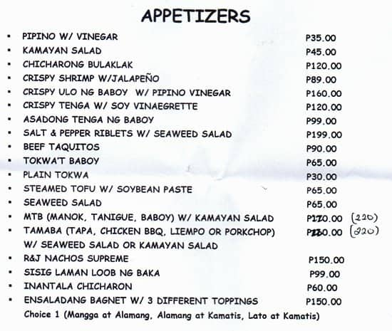 R&J Bulalohan Menu, Menu for R&J Bulalohan, Plainview, Mandaluyong City ...