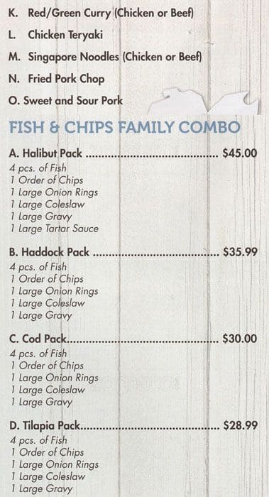 Japanese Fast Food-Ya! menu