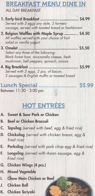 Japanese Fast Food-Ya! menu