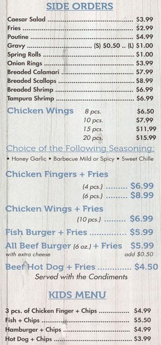 Japanese Fast Food-Ya! menu