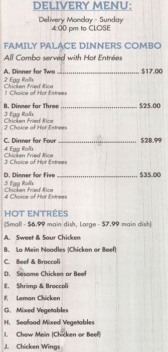 Japanese Fast Food-Ya! menu