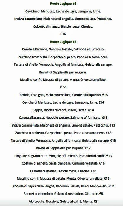 Menu di Jofuyuan 