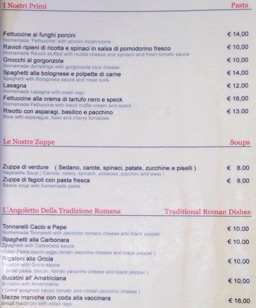 Menu di L'Angoletto 