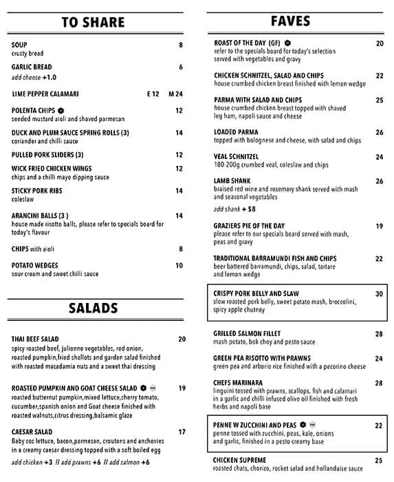 Menu At Elsternwick Hotel Pub Bar Elwood Menu At Elsternwick Hotel Pub Bar Elwood