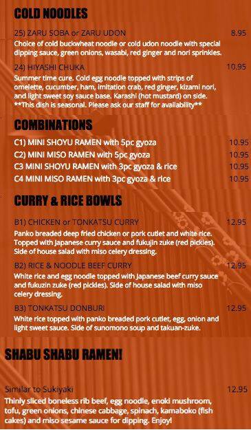 I Love Ramen Menu Menu For I Love Ramen Federal Way Federal Way