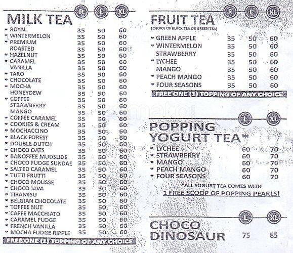 I Love Milktea Menu, Menu for I Love Milktea, Dolores, Taytay Zomato Philippines