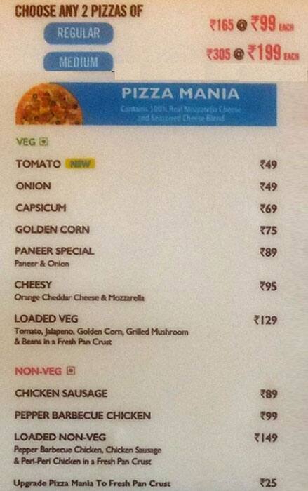 Domino S Pizza Menu Menu For Domino S Pizza Kizhakkumpattukara Thrissur