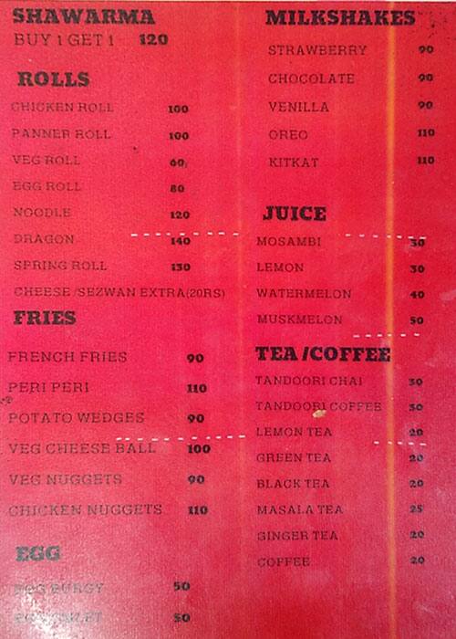 Menu at FOOD ART CAFE, Bengaluru, no 329