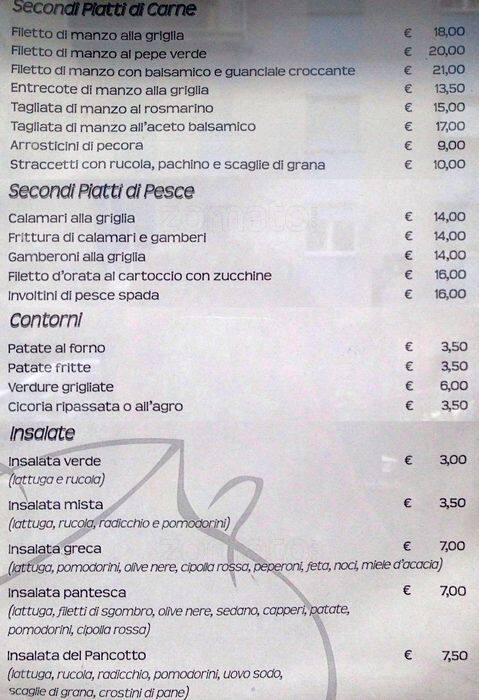 Menu di Il Pancotto 