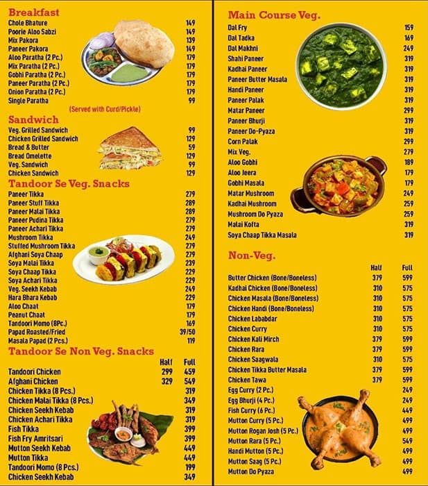 Menu of Walk In Garden, Rajpur, Dehradun