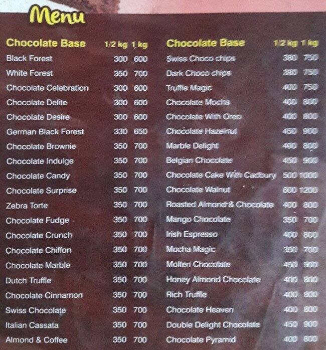 Hybrid Cake Lounge menu, Menu restauracji Hybrid Cake Lounge, Old