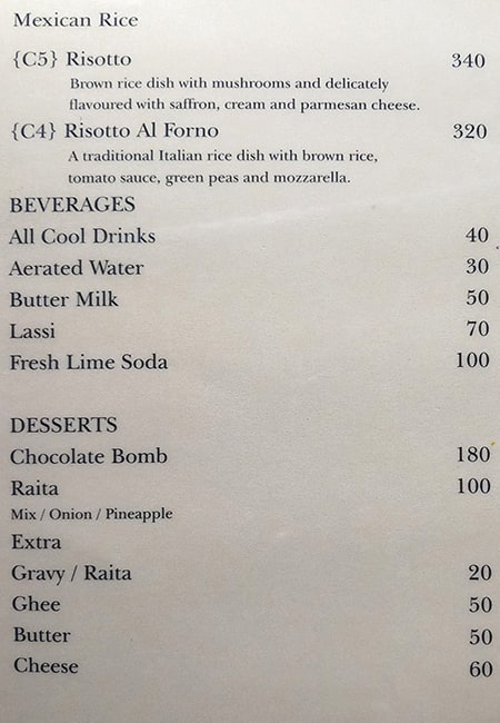Jashan A/C Pan Shop menu