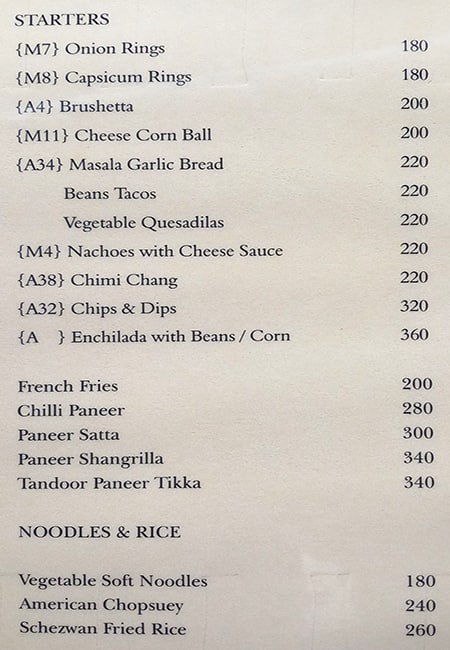 Jashan A/C Pan Shop menu