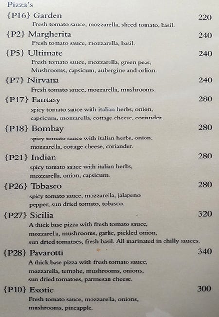 Jashan A/C Pan Shop menu