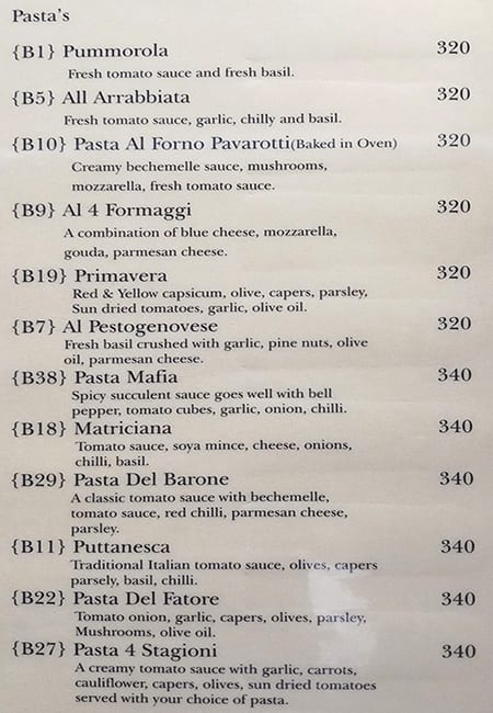 Jashan A/C Pan Shop menu