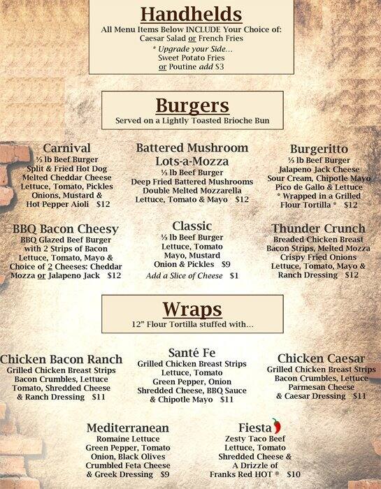 Menu at APPY PLACE pub & bar, Stonewall