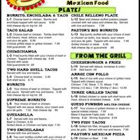 pastor s kitchen mexican food menu