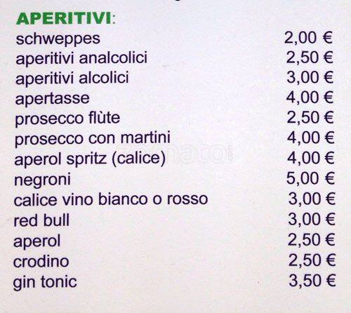 Menu di Chiù sapore - Via Ugo Ojetti 