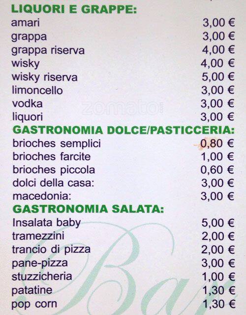 Menu di Chiù sapore - Via Ugo Ojetti 
