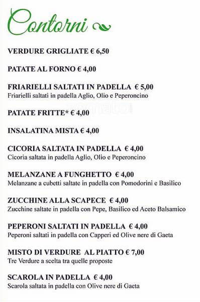 Menu di Chiù sapore - Via Ugo Ojetti 