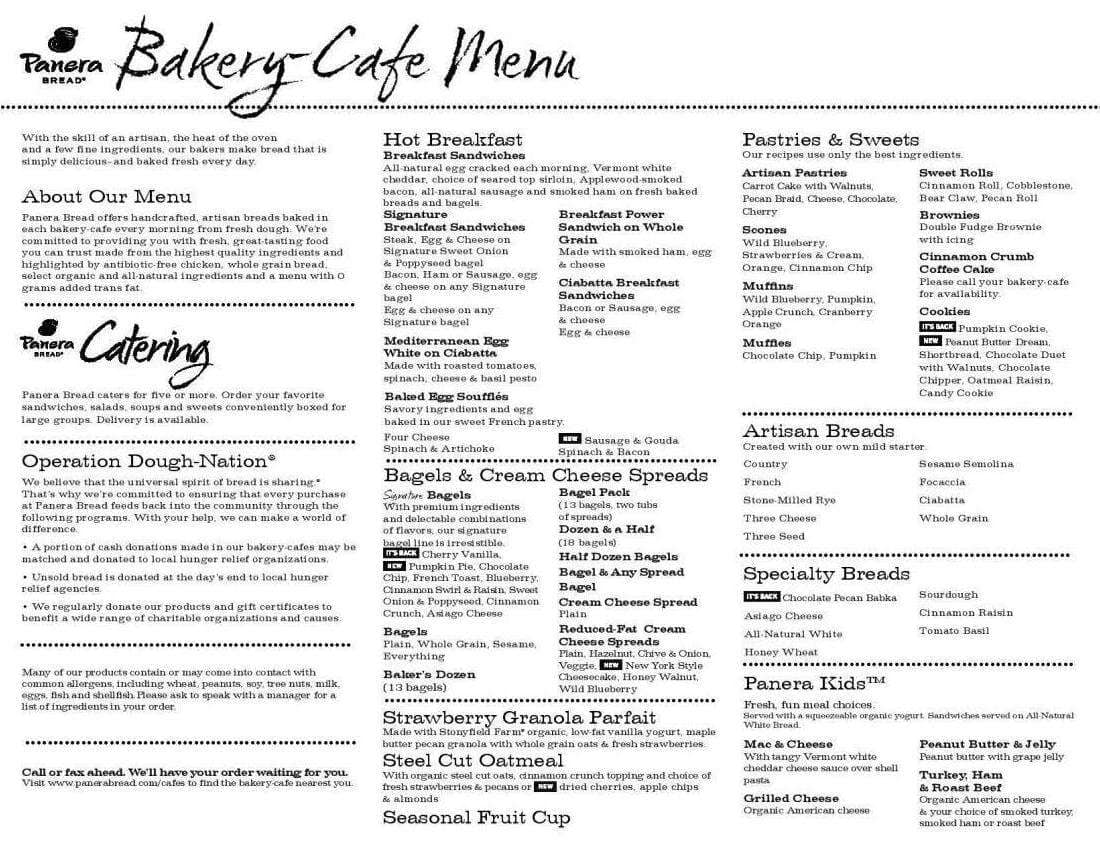 Printable Menu For Panera Bread   Ec4e5c2f59c4b717e5571553208cc6a9 