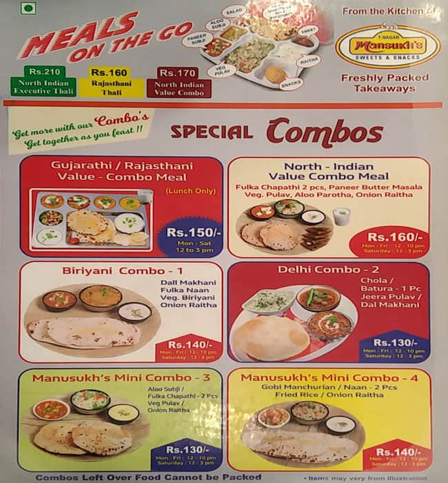 Mansukh's Sweets and Snacks menu