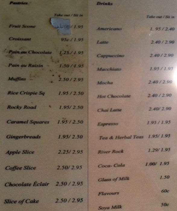 Menu at Silver Spoon Cafe, Dublin, Castlecourt Shopping Centre