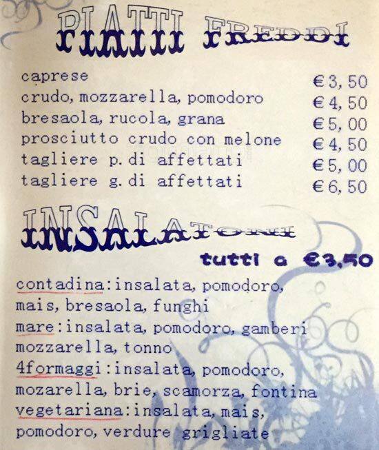Menu di Tiffany Cafè 