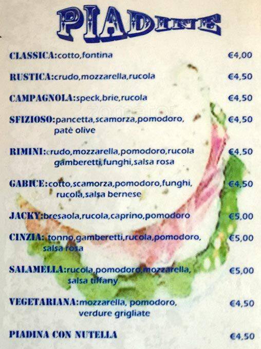 Menu di Tiffany Cafè 