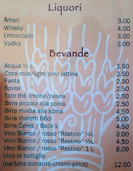 Menu di Ristorante Pizzeria Luna Rossa 