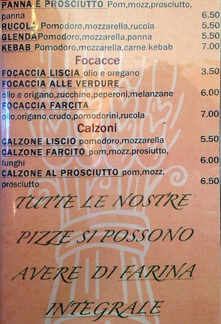 Menu di Ristorante Pizzeria Luna Rossa 