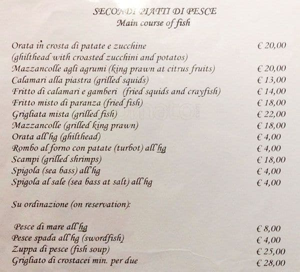 Menu di Schiavi D'Abruzzo 