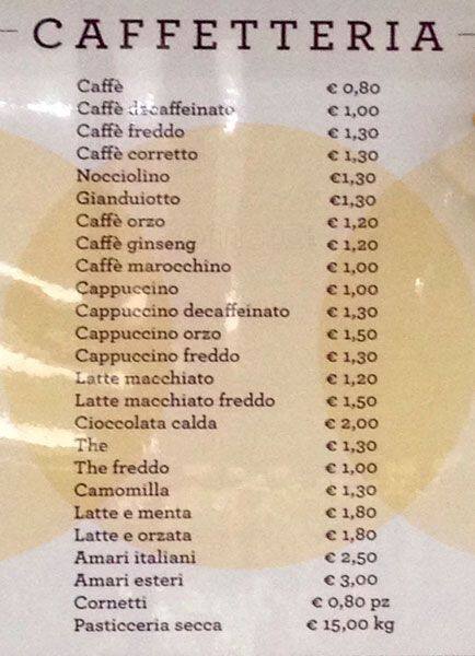 Menu di La Fonte Del Pane Roma 