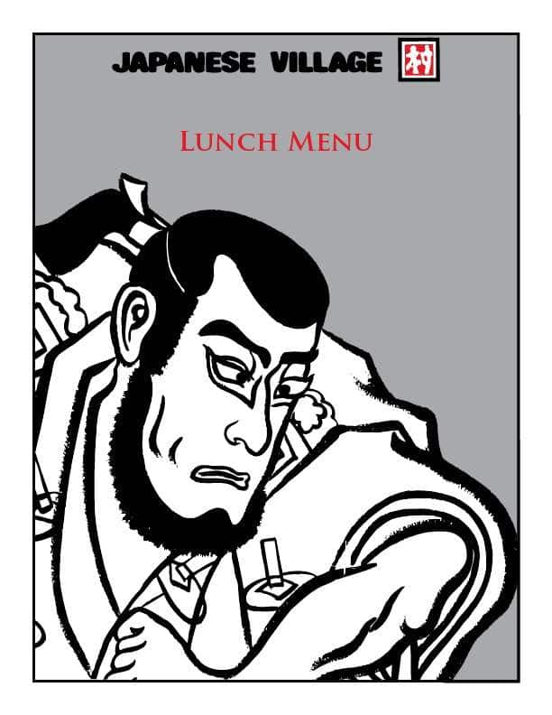 Menu at Japanese Village steakhouse, Calgary